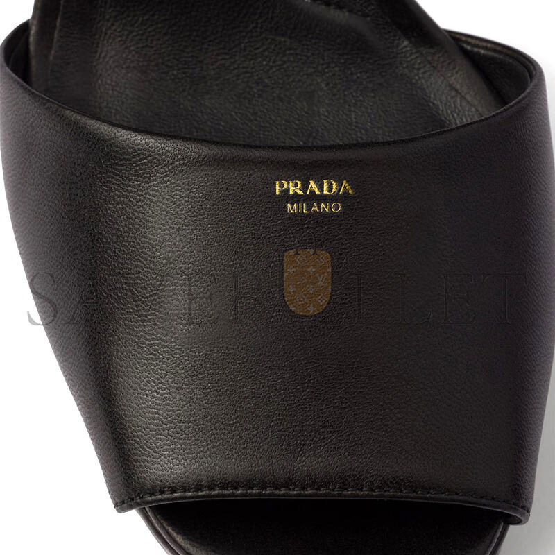 PRADA NAPPA LEATHER PLATFORM SANDALS 1XP48B